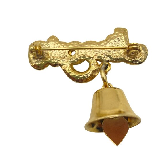 Lot Of 5 Holiday Brooch Pins Vintage To Modern Festive Cat Penguin Poinsettia - Picture 15 of 16